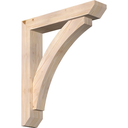 Ekena Millwork Thorton Slat Smooth Bracket w/ Offset Brace, Douglas Fir, 5 1/2"W x 28"D x 32"H BKT0604X28X32THR06SDF